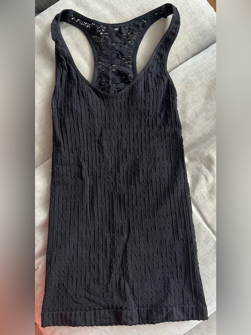 Free People Intimately Textured Racerback Tank in Black Size XS/S